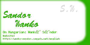 sandor wanko business card